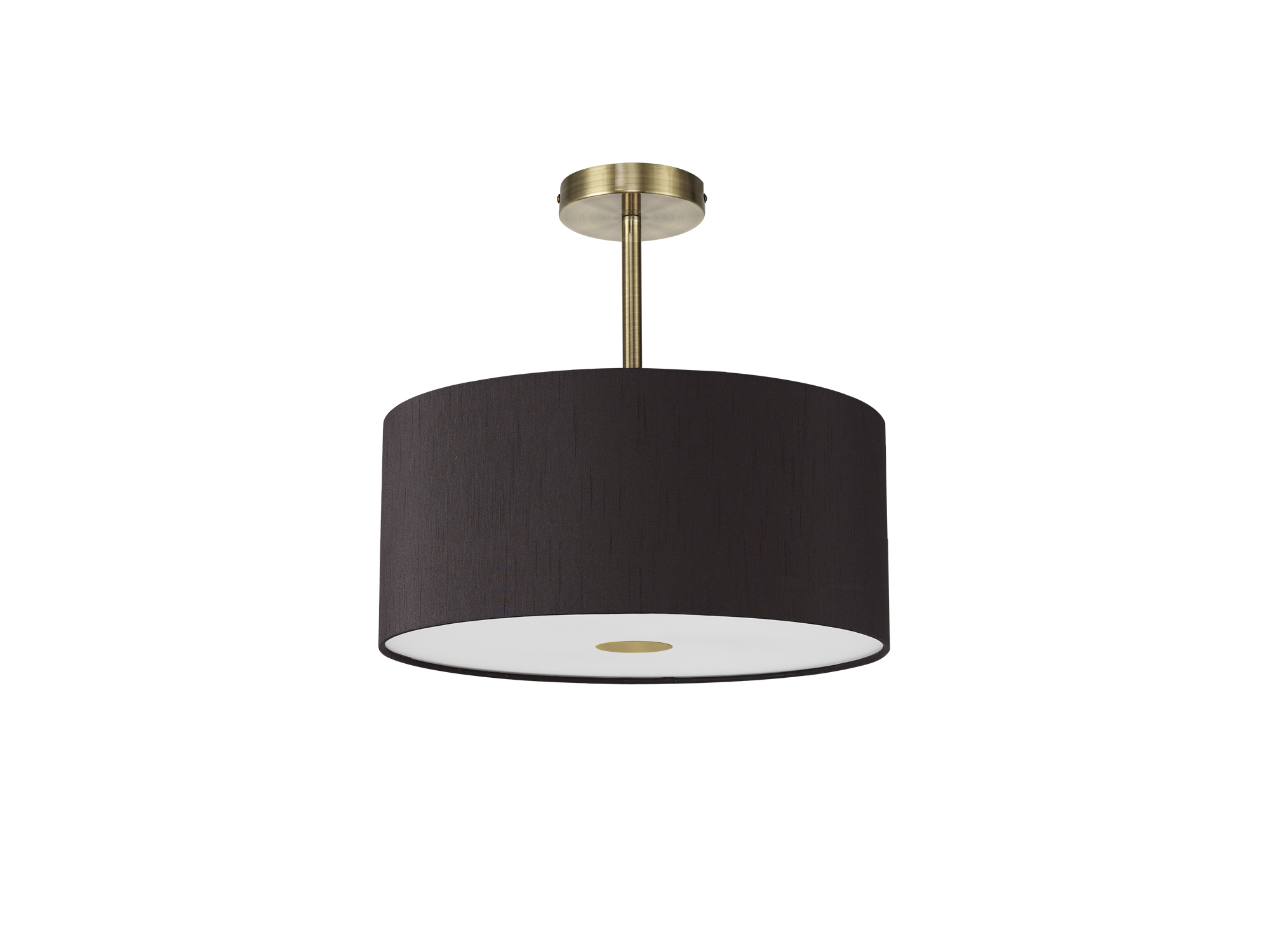 Baymont 40cm Semi Flush 1 Light Antique Brass, Black, Frosted Diffuser DK0181  Deco Baymont